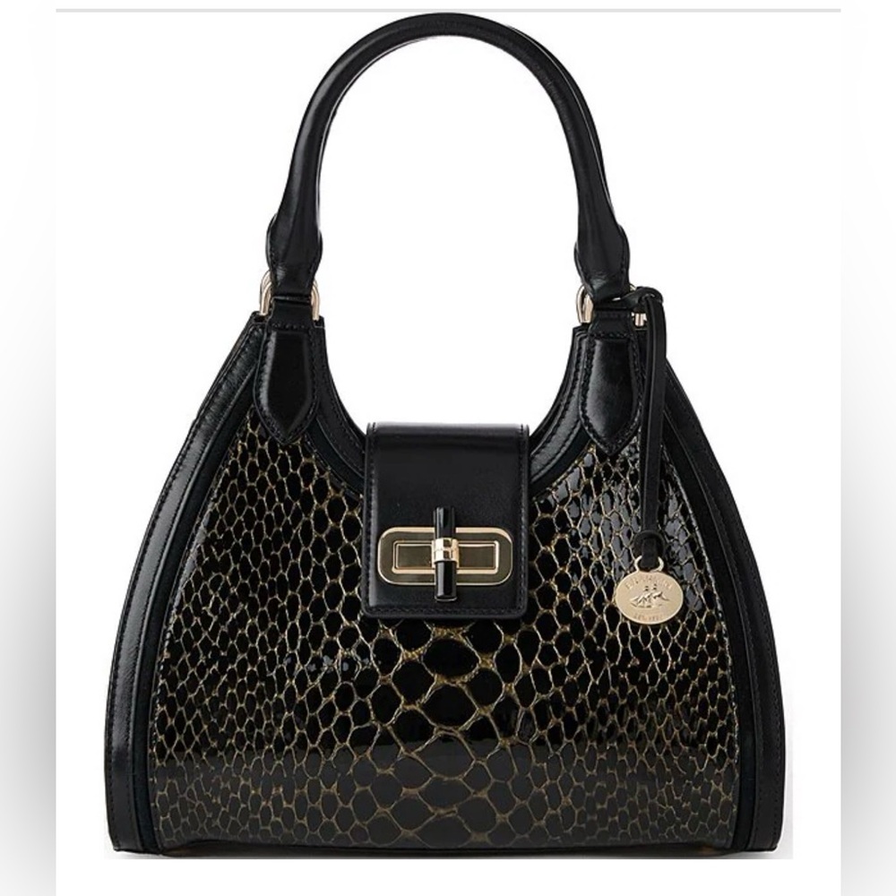 BRAHMIN Cavatica Collection Black Adrian Satchel Bag